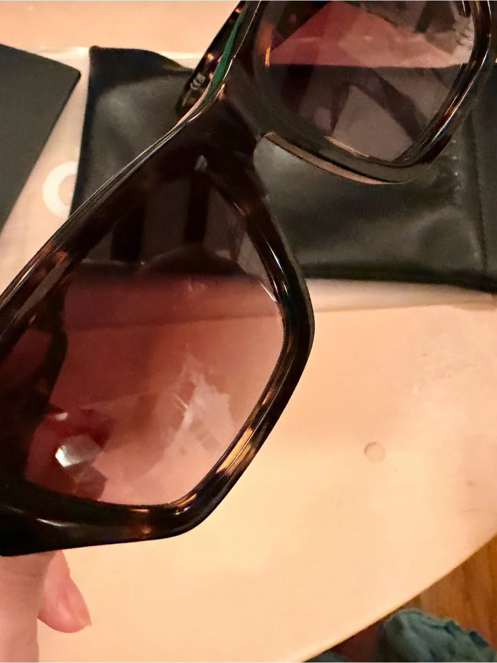 Quay Australia Tortoiseshell Square Sunglasses with Brown Gradient Lenses